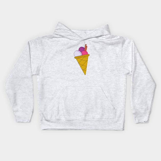 Delicious three-ball ice cream Kids Hoodie by DiegoCarvalho